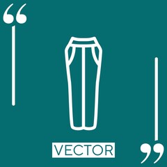 trousers   vector icon Linear icon. Editable stroke line