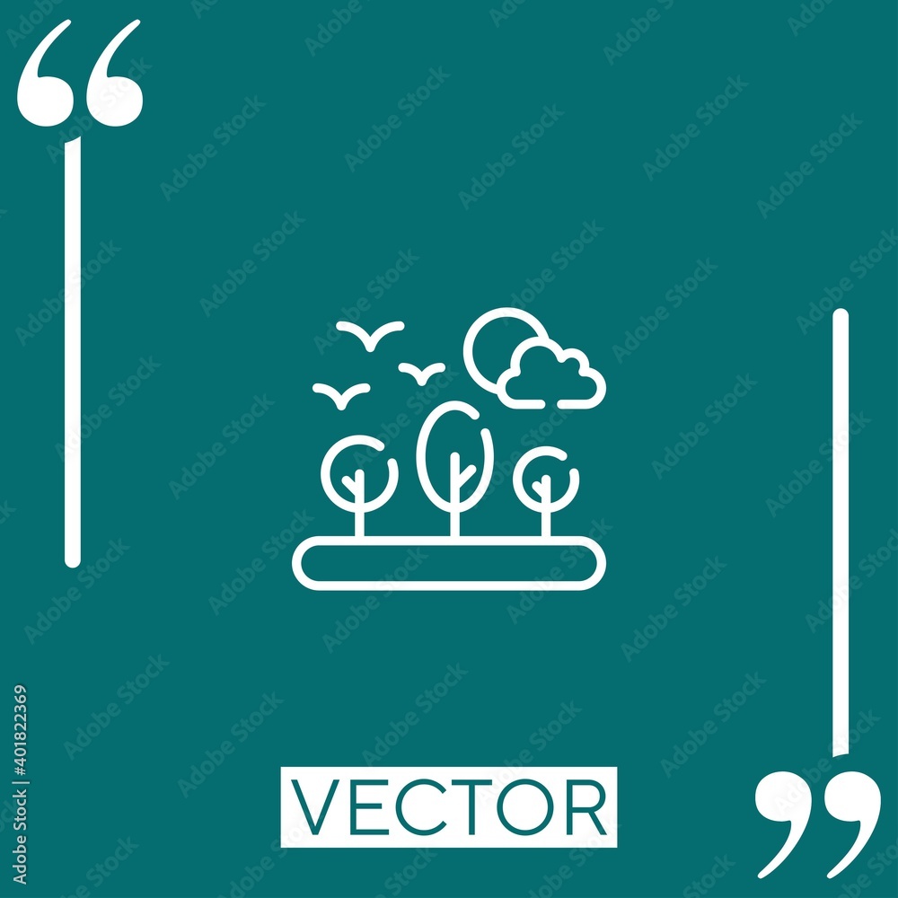 Poster tree vector icon linear icon. editable stroke line