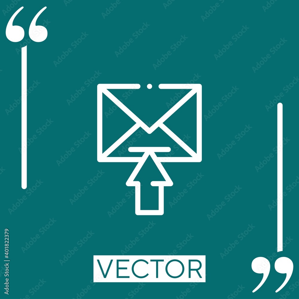 Poster upload vector icon linear icon. editable stroke line