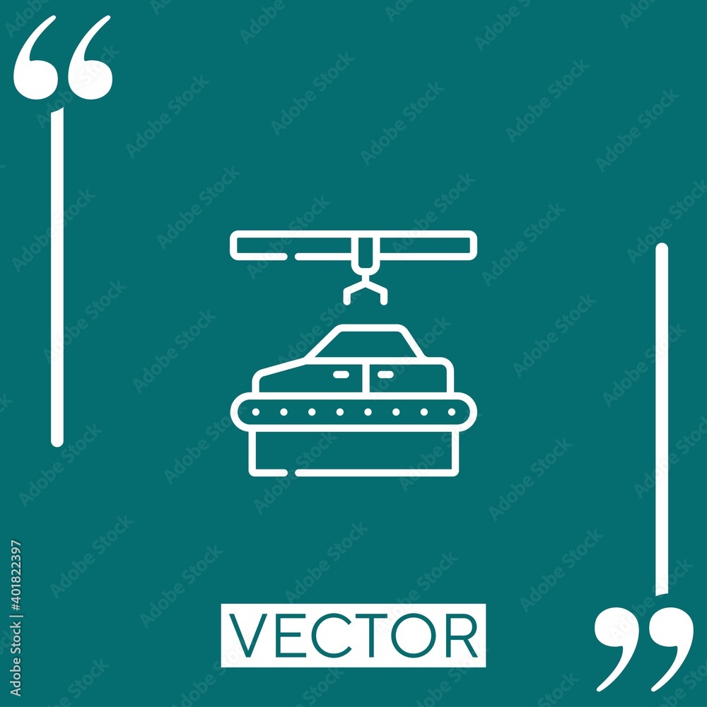 Poster assembly line vector icon Linear icon. Editable stroke line