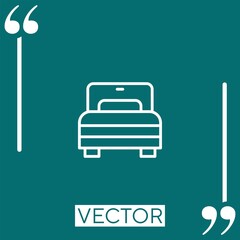 single bed vector icon Linear icon. Editable stroke line
