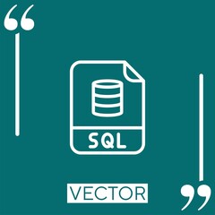 sql vector icon Linear icon. Editable stroke line