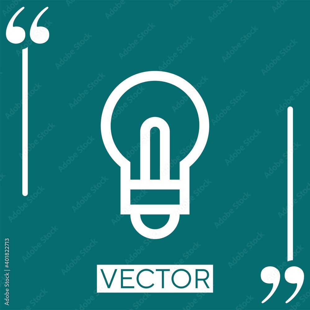 Poster lightbulb vector icon linear icon. editable stroke line