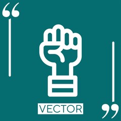 fist vector icon Linear icon. Editable stroke line