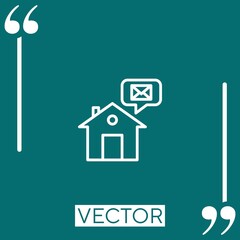 home message vector icon Linear icon. Editable stroke line