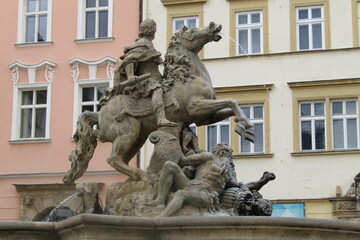 Obraz premium Czech City Square Monument