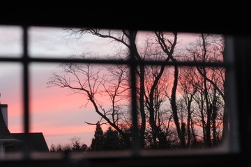 sunset in the window