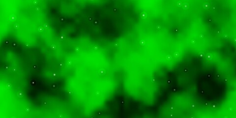 Light Green, Yellow vector background with small and big stars.