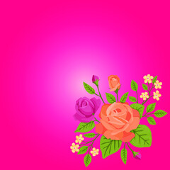 Vector frame of flowers. Vintage floral elements Isolated botanical illustration for a postcard.	