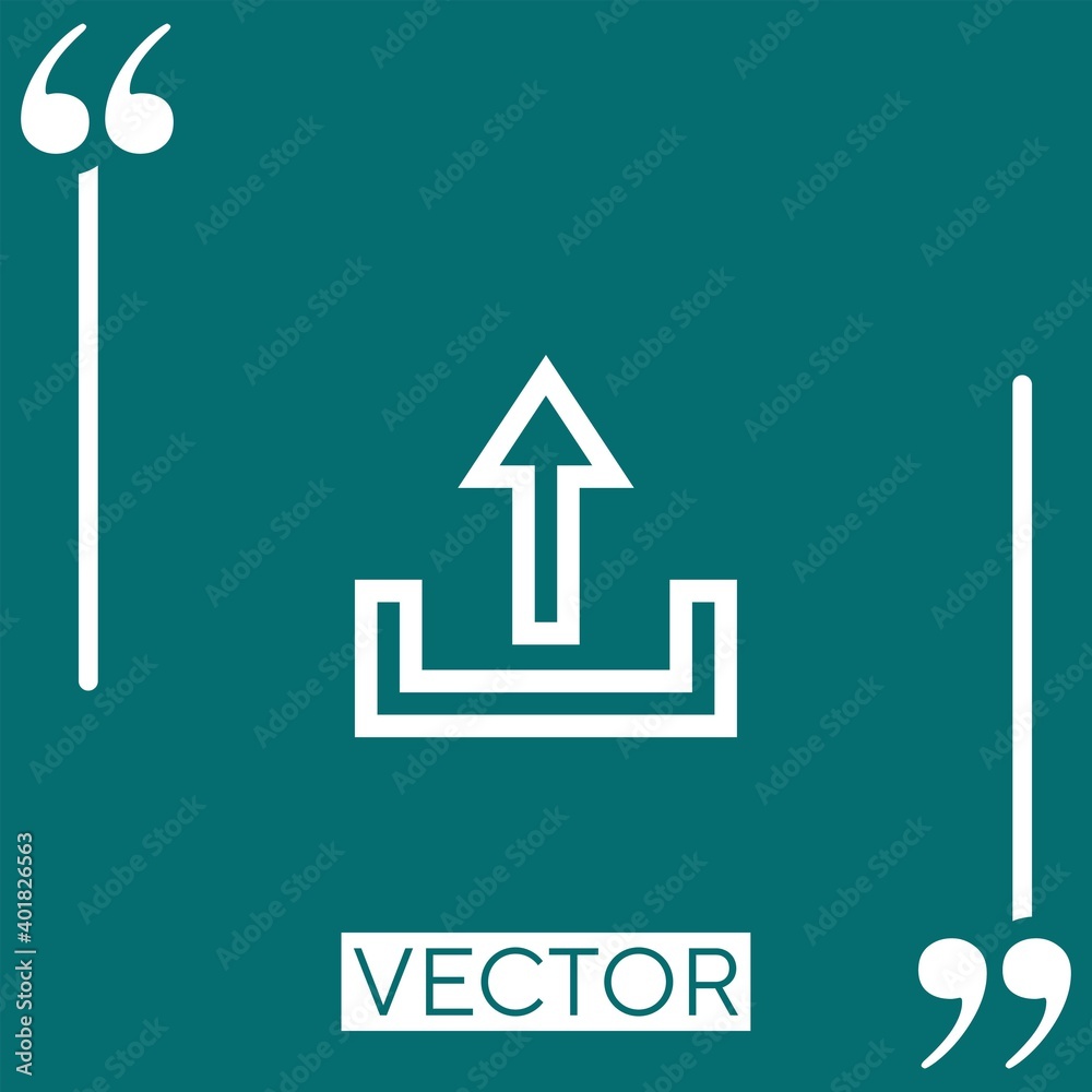 Poster upload vector icon linear icon. editable stroke line
