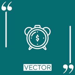 time is money vector icon Linear icon. Editable stroke line