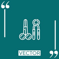 dentist tools   vector icon Linear icon. Editable stroke line