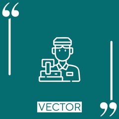 cashier vector icon Linear icon. Editable stroked line