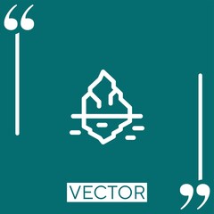 iceberg vector icon Linear icon. Editable stroked line