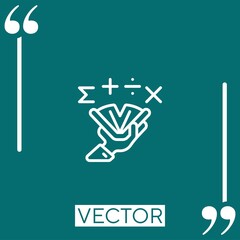 mathematics vector icon Linear icon. Editable stroked line