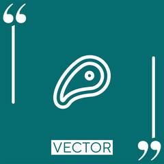 meat vector icon Linear icon. Editable stroked line
