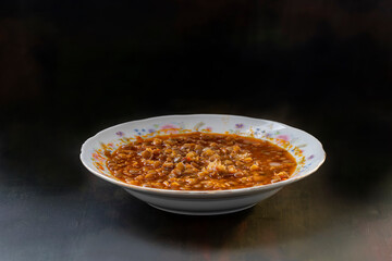 Fototapeta na wymiar Turkish style green lentil dish