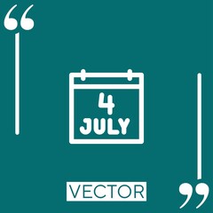 th of july vector icon Linear icon. Editable stroked line