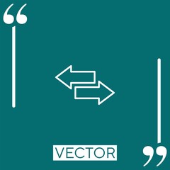 bidirectional vector icon Linear icon. Editable stroked line