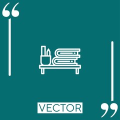 desk vector icon Linear icon. Editable stroked line