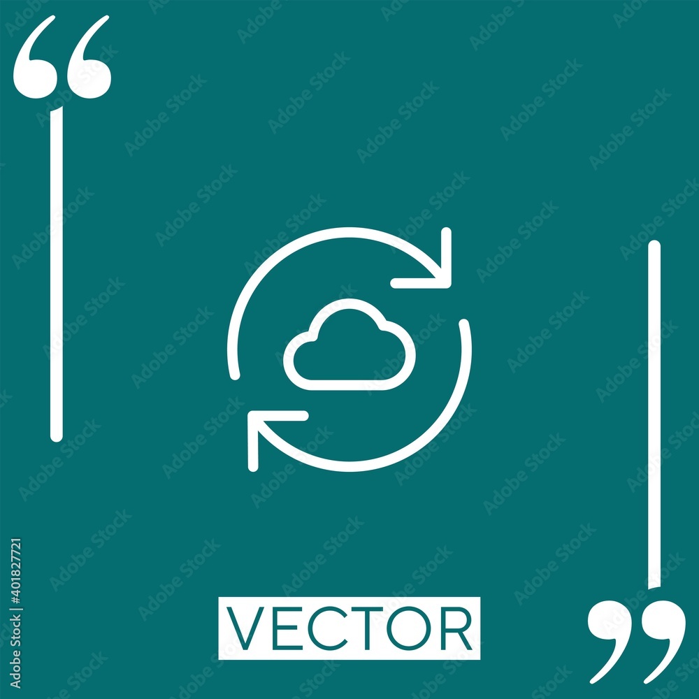 Poster synchronize vector icon linear icon. editable stroke line