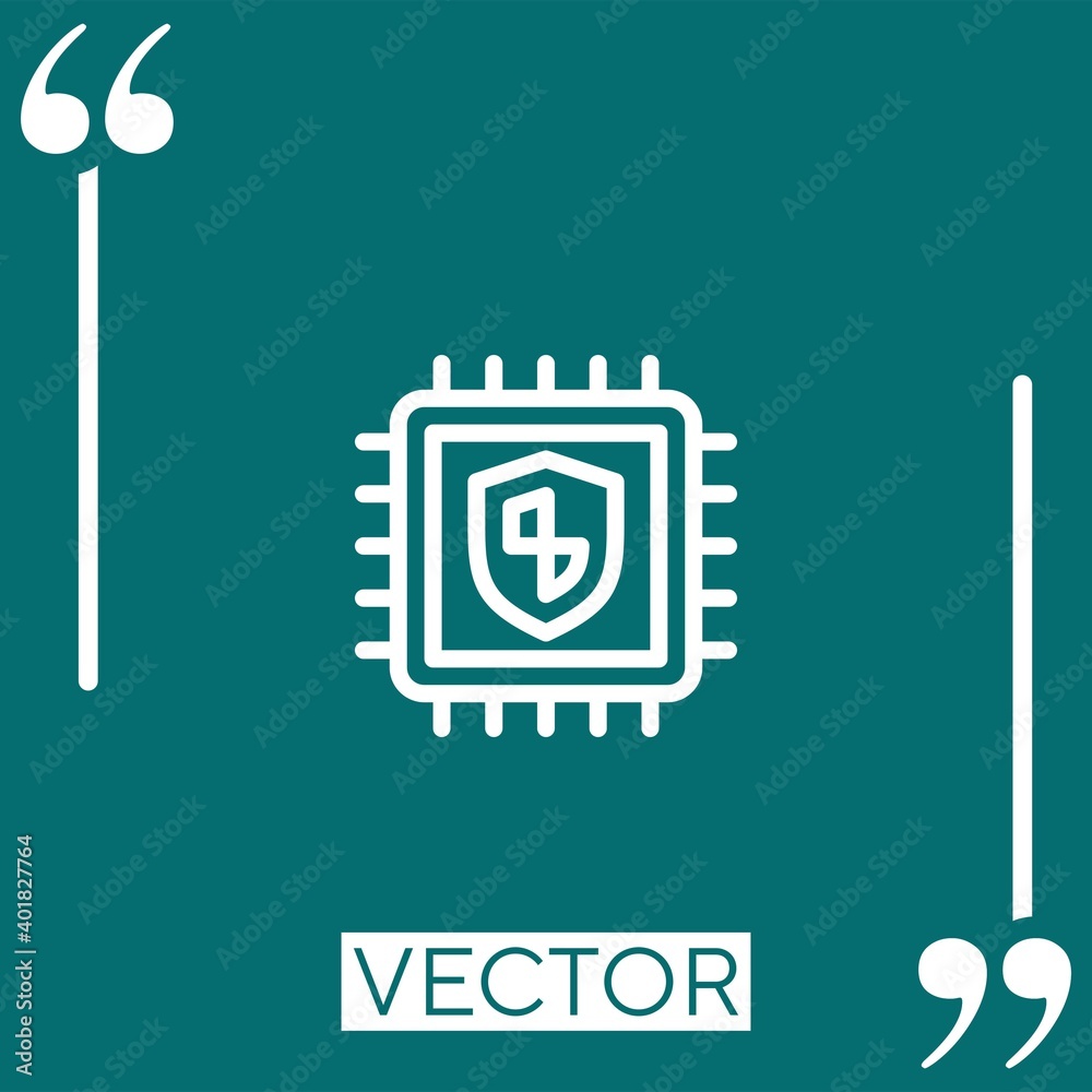 Poster cpu vector icon linear icon. editable stroke line