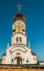 Fototapeta na wymiar The Orthodox Church of Peter and Fevronia in the city of Novorossiysk