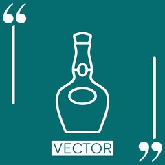 cognac bottle   vector icon Linear icon. Editable stroke line