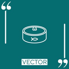 canned fish vector icon Linear icon. Editable stroke line