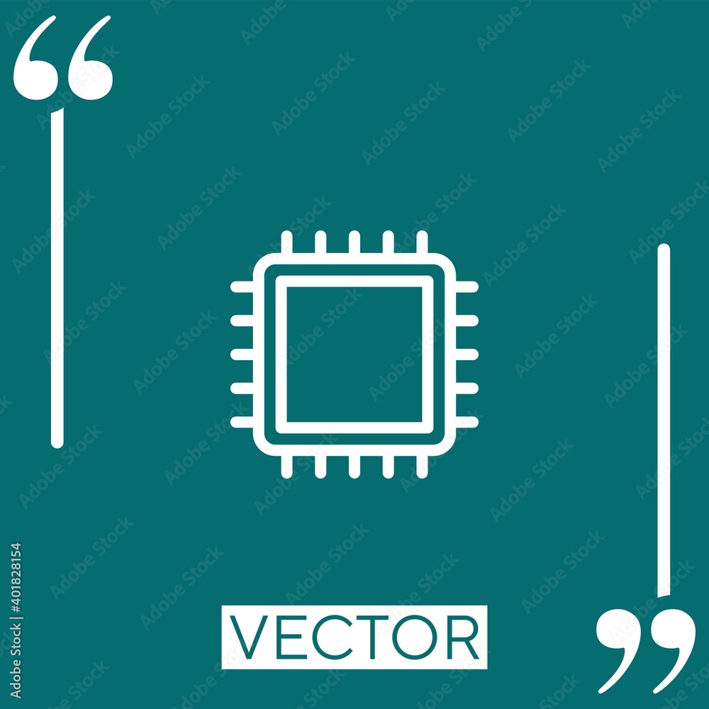 Poster processor vector icon linear icon. editable stroke line