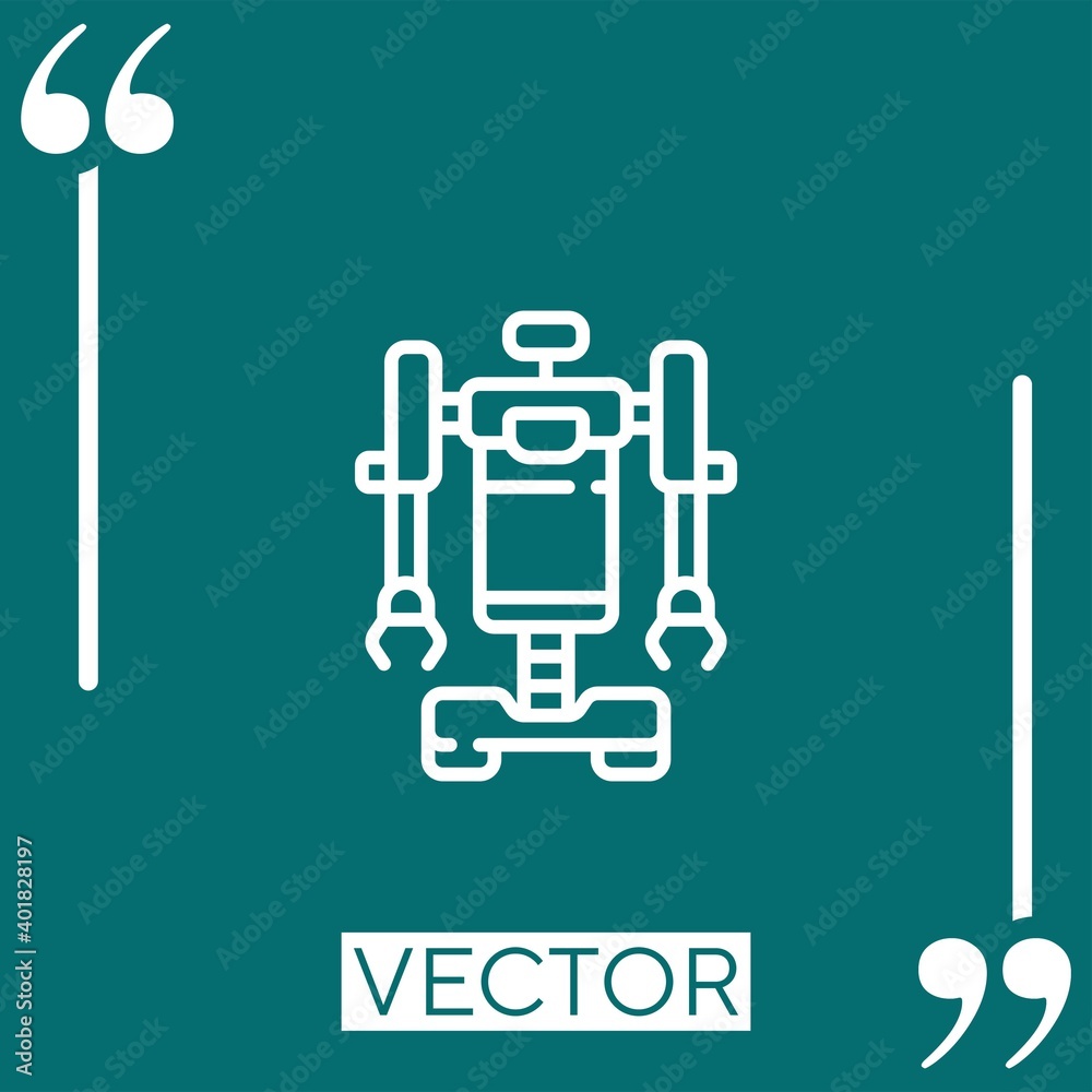 Poster robot vector icon linear icon. editable stroke line