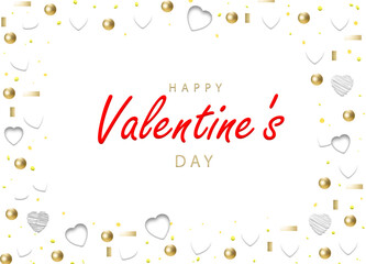 Background with white hearts and round beads.