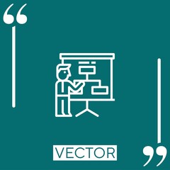 presentation vector icon Linear icon. Editable stroke line