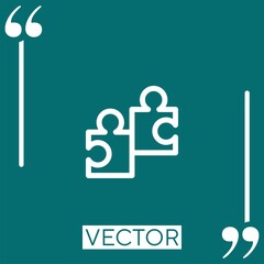puzzle vector icon Linear icon. Editable stroke line