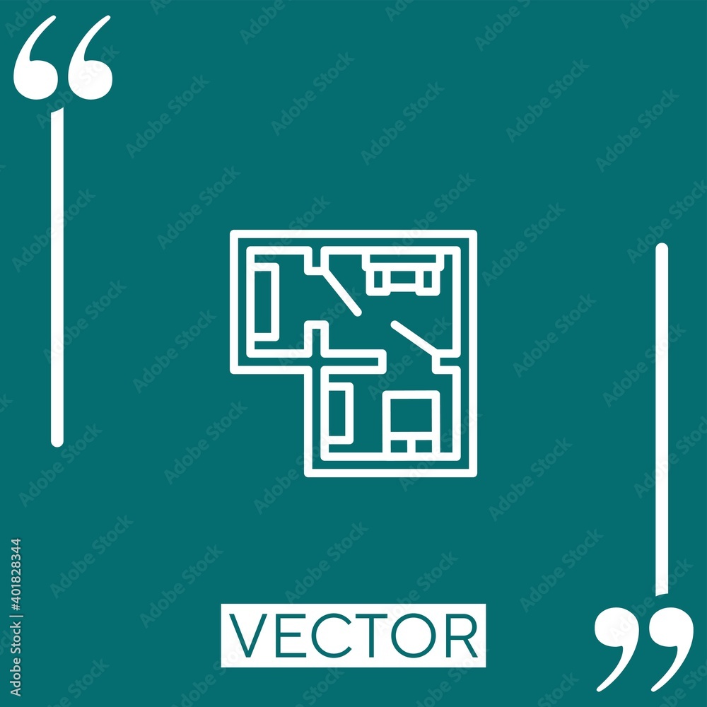 Poster blueprint vector icon linear icon. editable stroke line