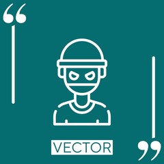 hacker vector icon Linear icon. Editable stroke line