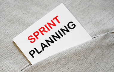 SPRINT PLANNING text on the white sticker in the shirt pocket.