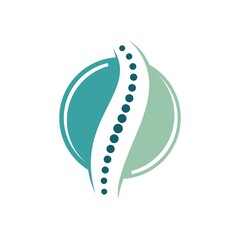 Chiropractic spine logo template. bone health symbol, vector illustration