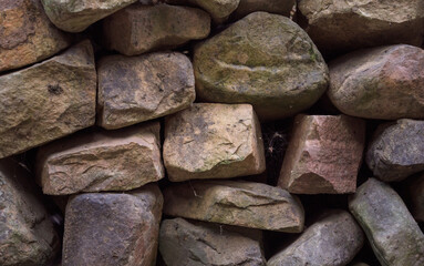 Stones stacked up and full of textures.