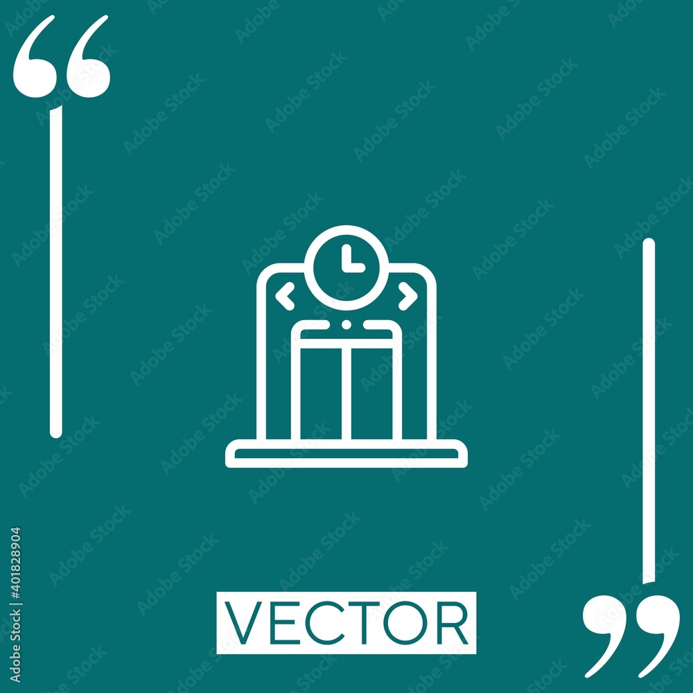 Poster time machine vector icon linear icon. editable stroke line