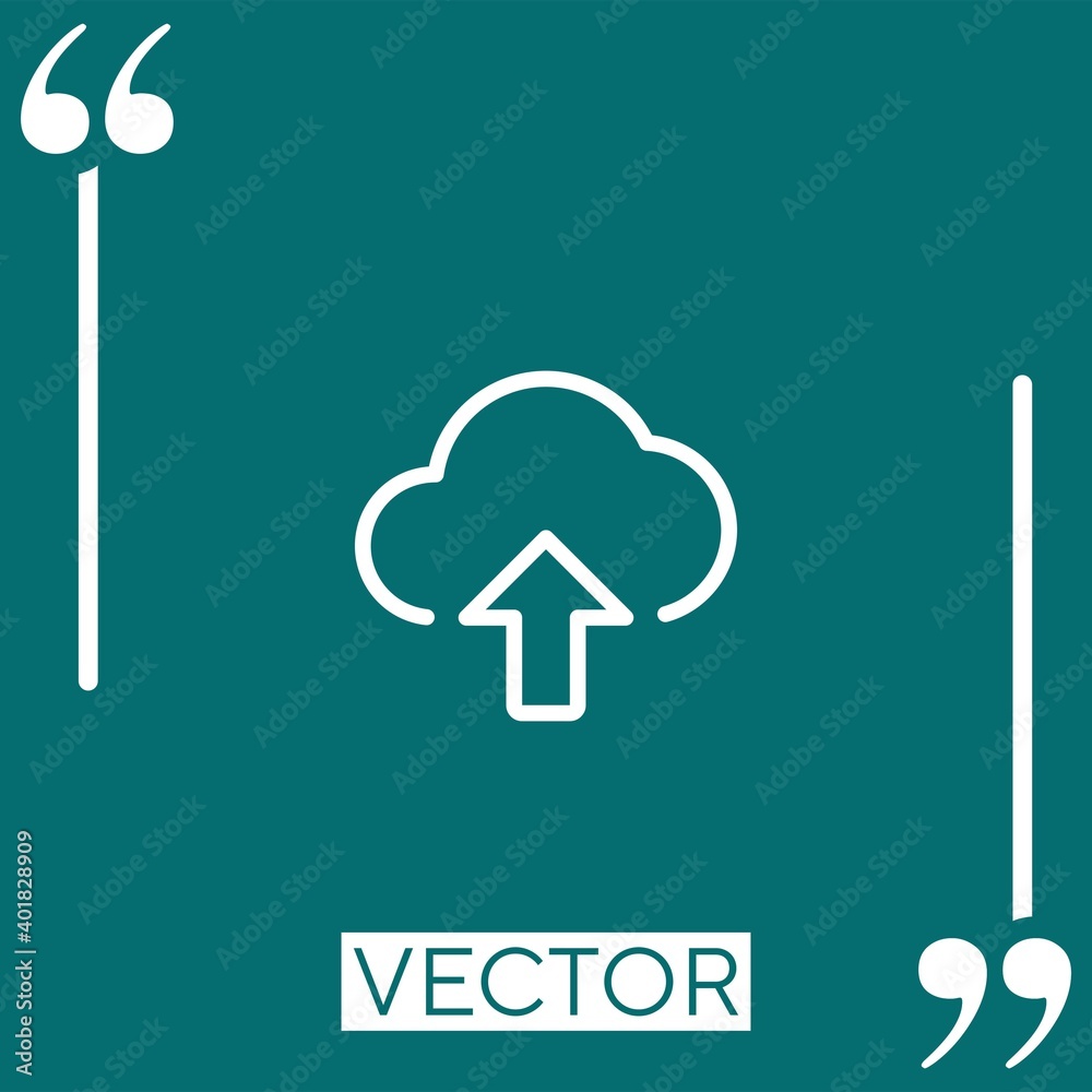 Poster upload vector icon linear icon. editable stroke line