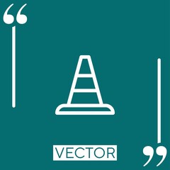 traffic cone vector icon Linear icon. Editable stroke line