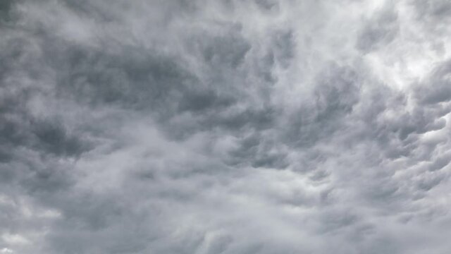 Dark dangerous stormy clouds formation in time lapse.