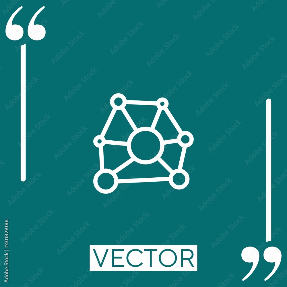 Poster networking vector icon linear icon. editable stroke line