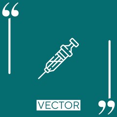 syringe vector icon Linear icon. Editable stroke line