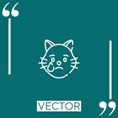 cat   vector icon Linear icon. Editable stroked line