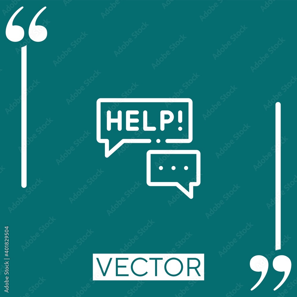 Poster help vector icon linear icon. editable stroked line