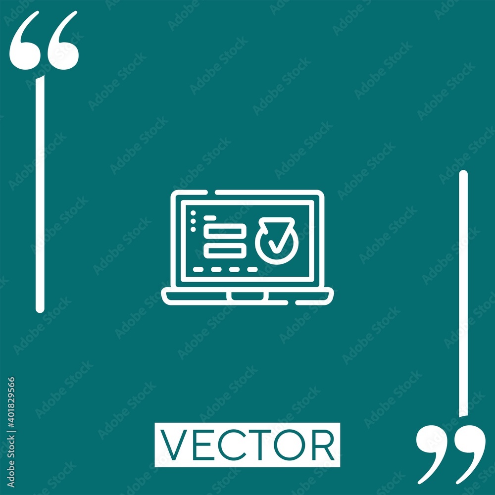 Poster login vector icon linear icon. editable stroked line