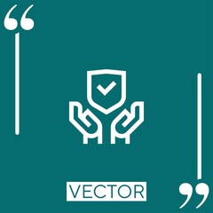 shield vector icon Linear icon. Editable stroked line