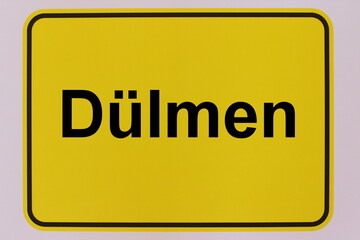 Illustration eines Stadteingangsschildes der Stadt Dülmen